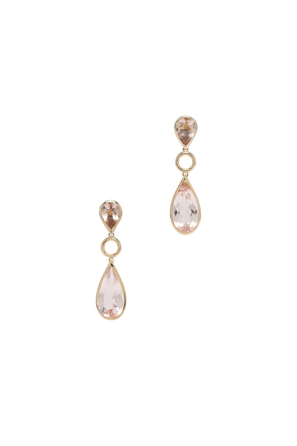 Genevieve Lau 14k Yellow Gold Morganite Double Drop Earring