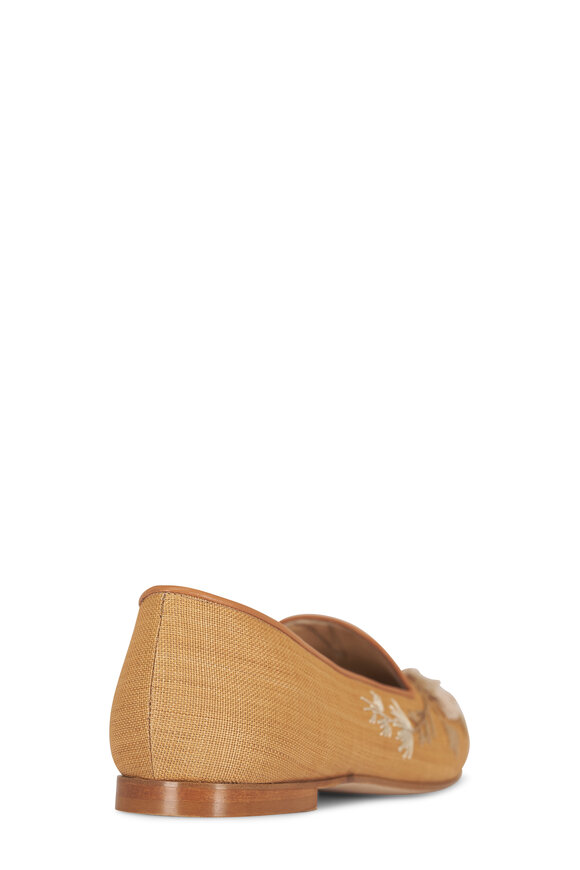 Arteana Camel Embroidered Raffia Smoking Slipper - view 3