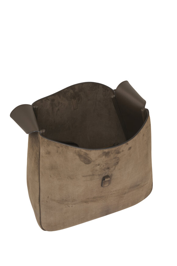 Saint Laurent Large Le 5 À 7 Light Musk Suede Shoulder Bag - view 6