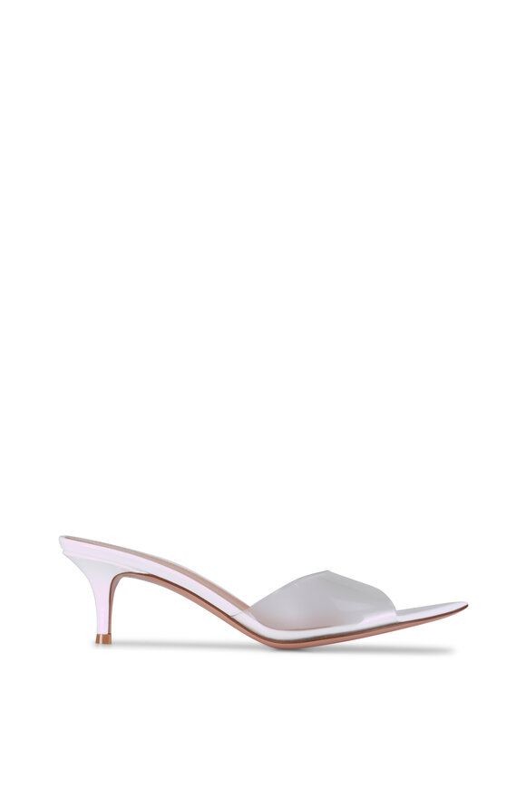 Gianvito Rossi Elle White Plexi Sandal, 55mm - view 3