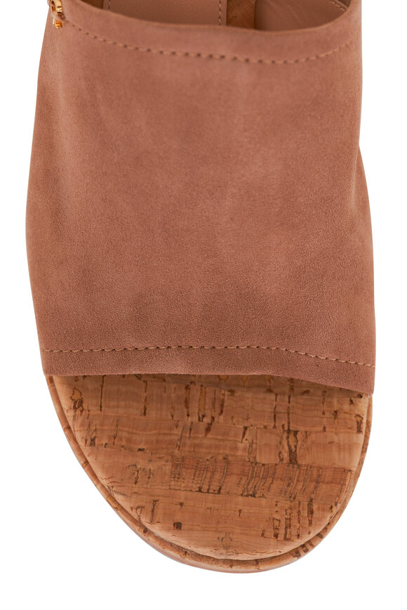 Gianvito Rossi - Praline Suede Wedge Mules, 45mm