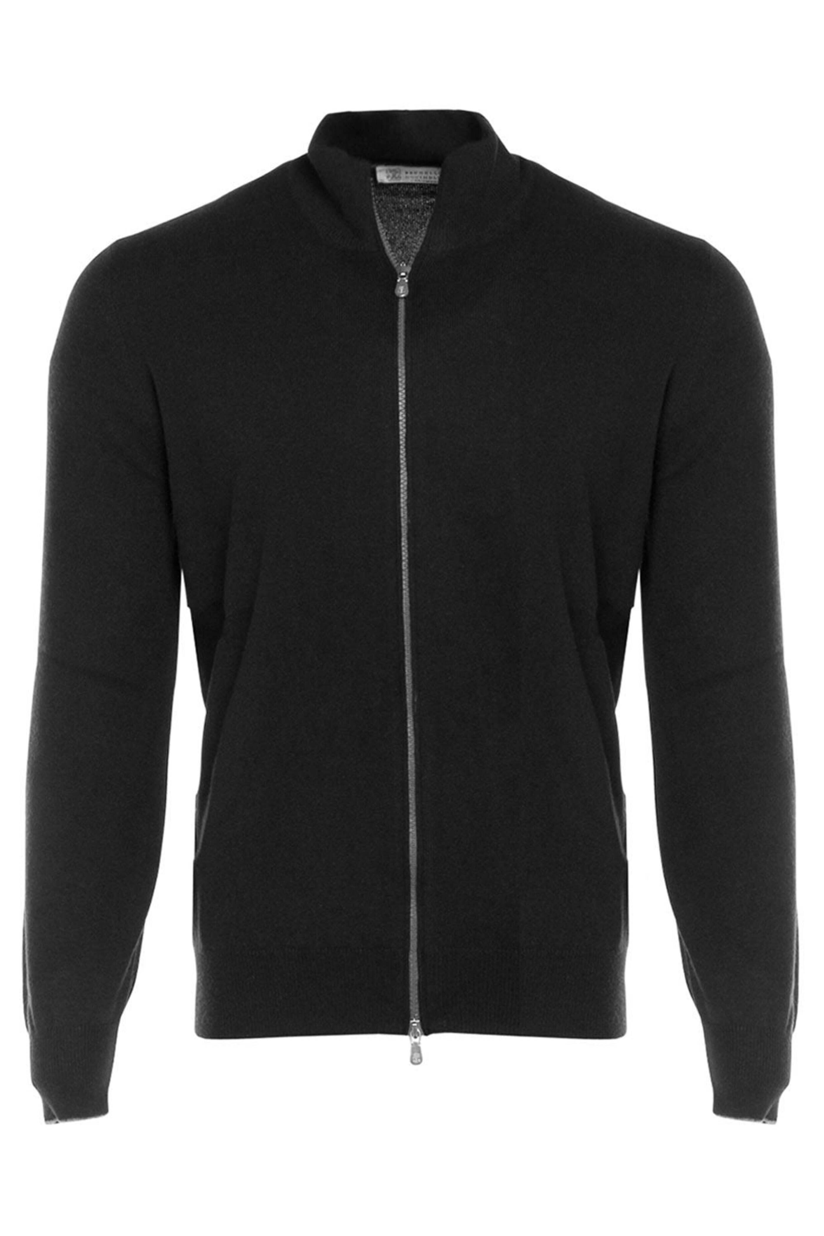 Brunello Cucinelli - Black Cashmere Full Zip Sweater