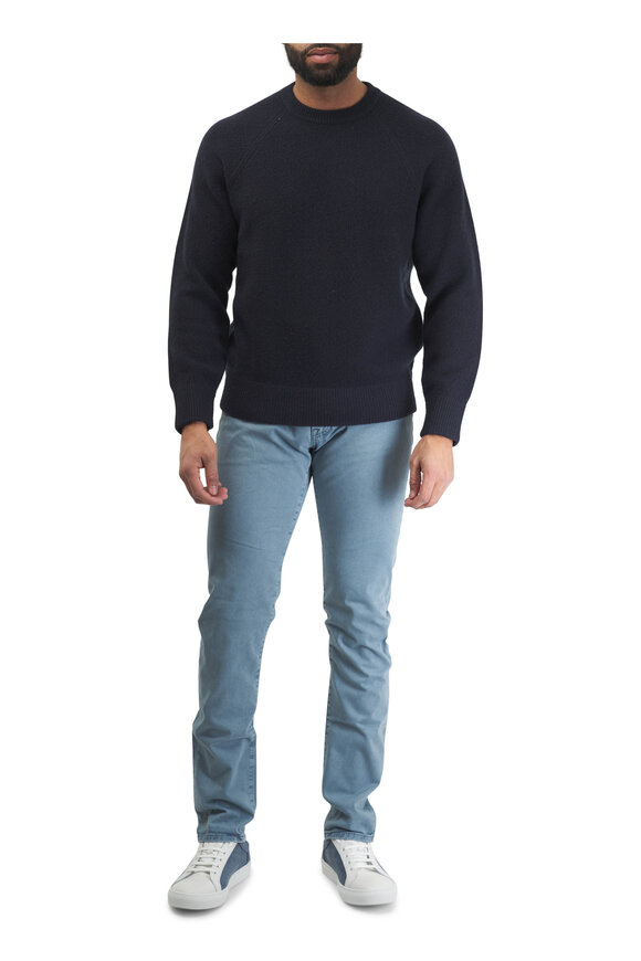 Vince - Coastal Blue Micro Bouclé Wool & Cashmere Sweater