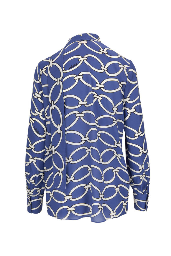 Valentino - Chain 1967 Cobalt & Blue Silk Blouse 