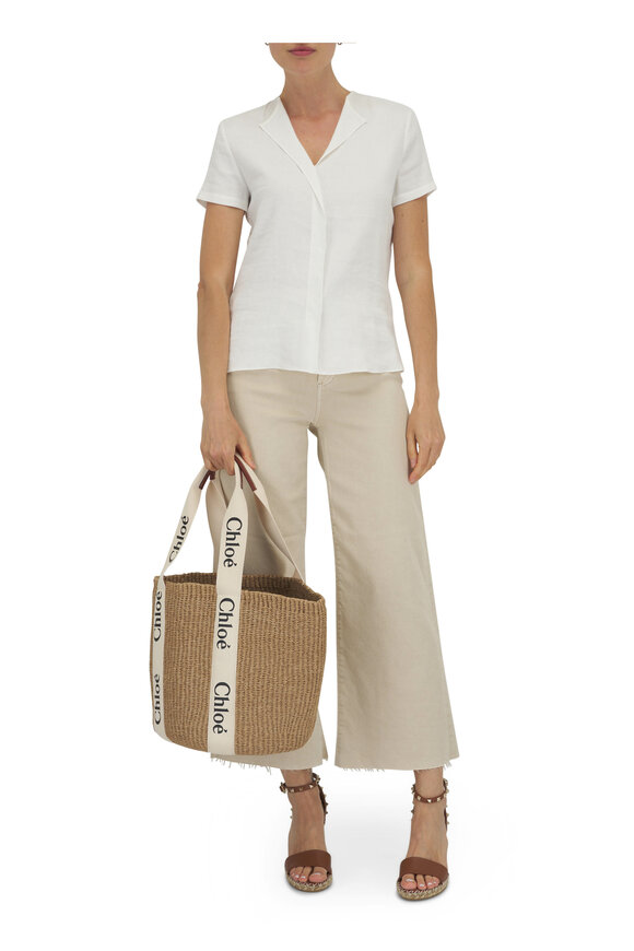 Peter Cohen Breeze Ivory Linen Stretch Ethnic Top  - view 2