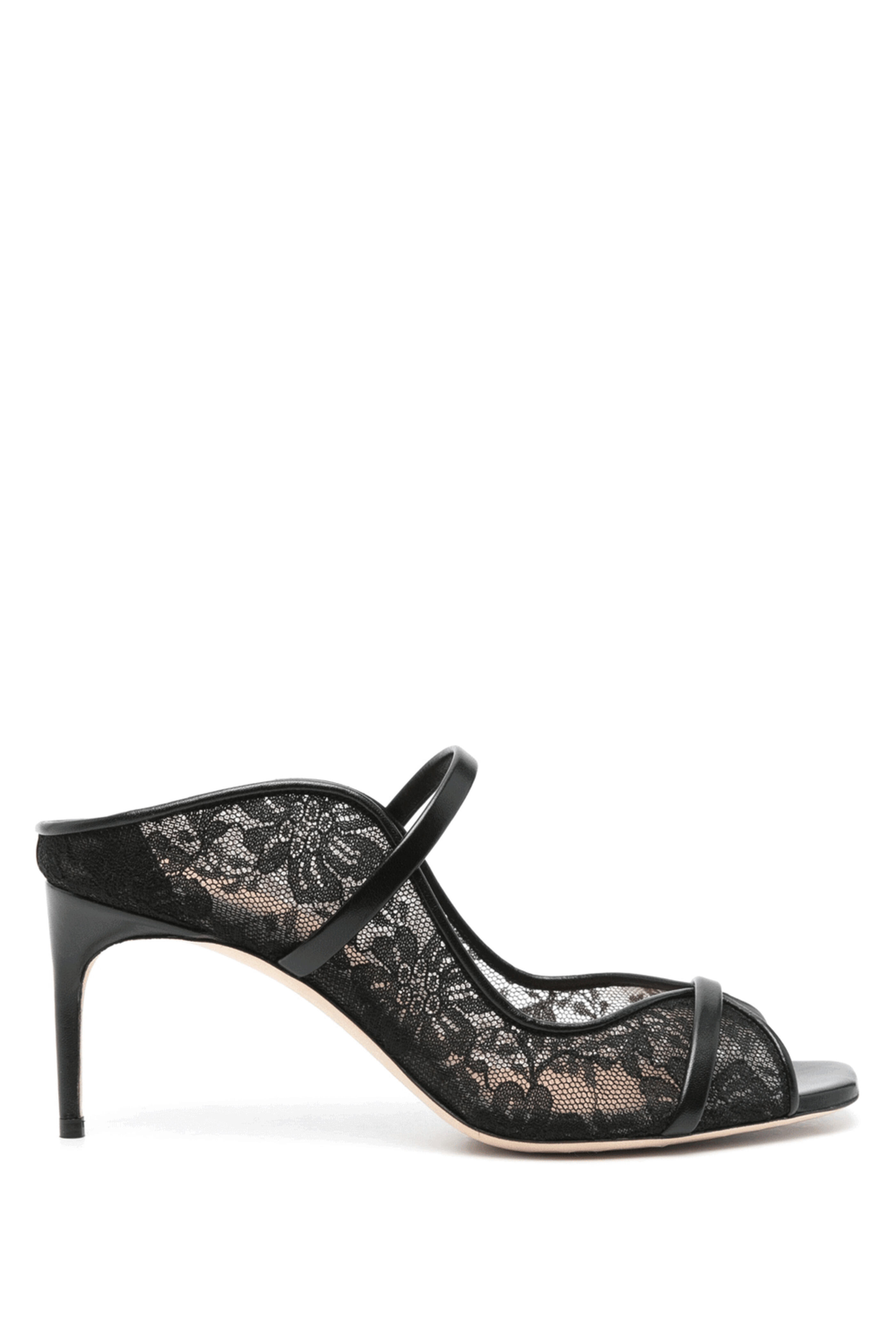 Malone Souliers - Noah Lace Mesh 70 Sandal in Black