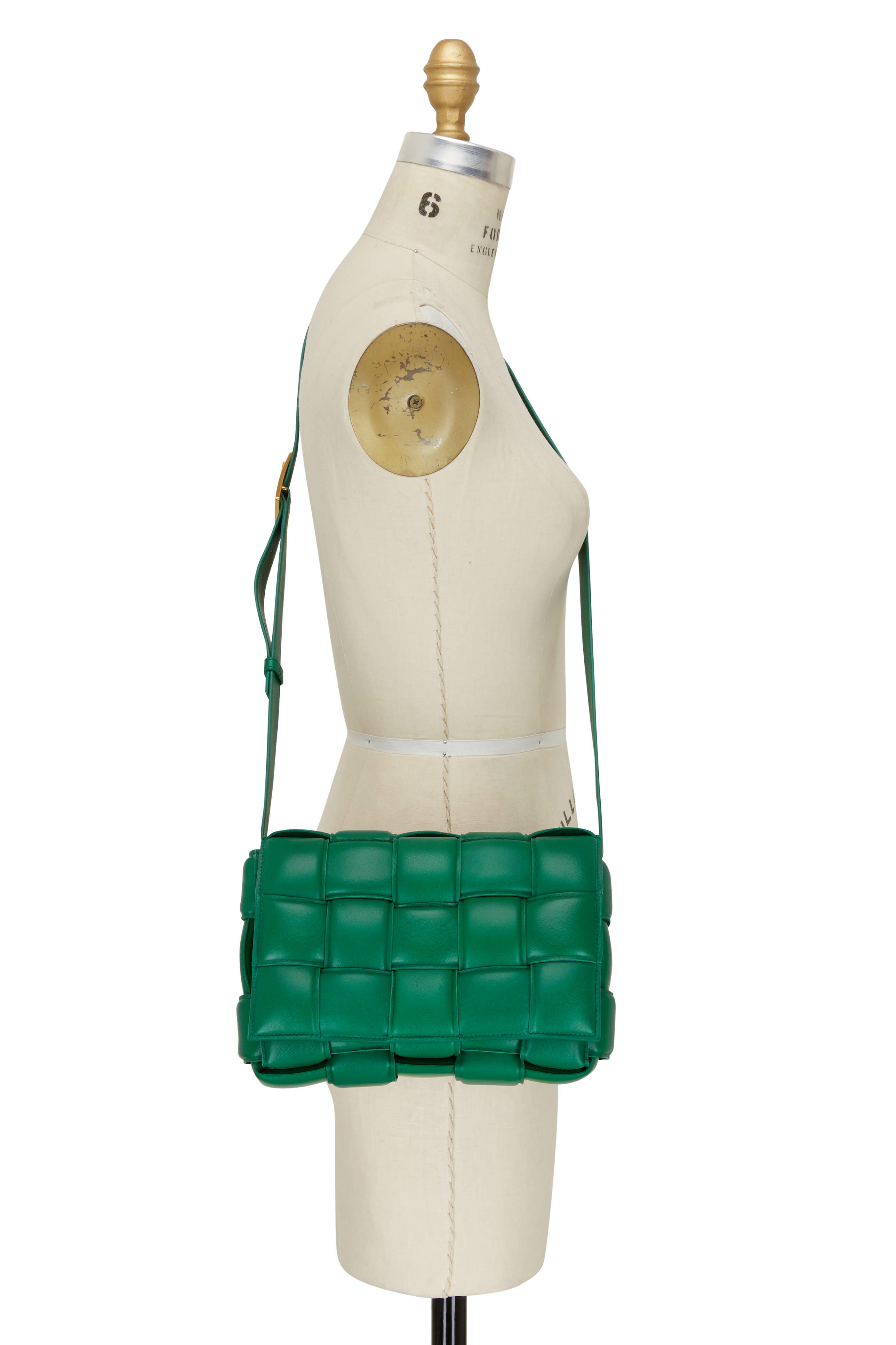 Bottega Veneta - Cassette Racing Green Padded Woven Leather Bag