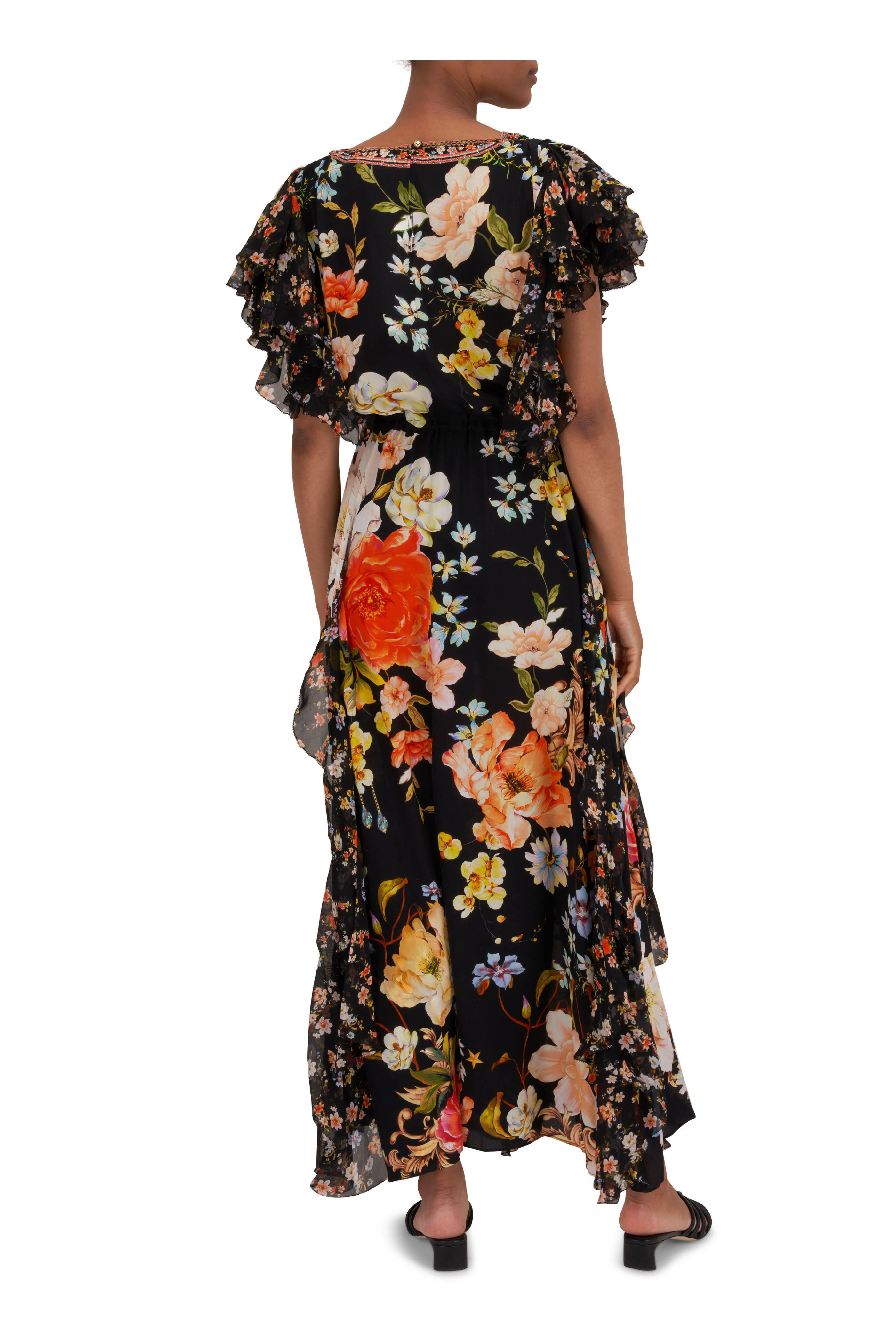Camilla - Secret History Black Floral Allover Ruffle Dress
