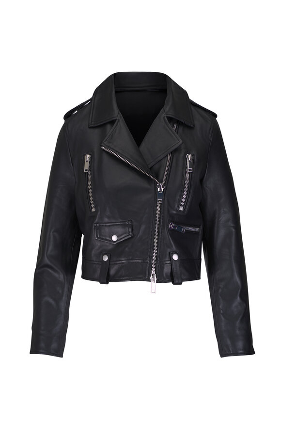 L'Agence Blakely Black Leather Biker Jacket
