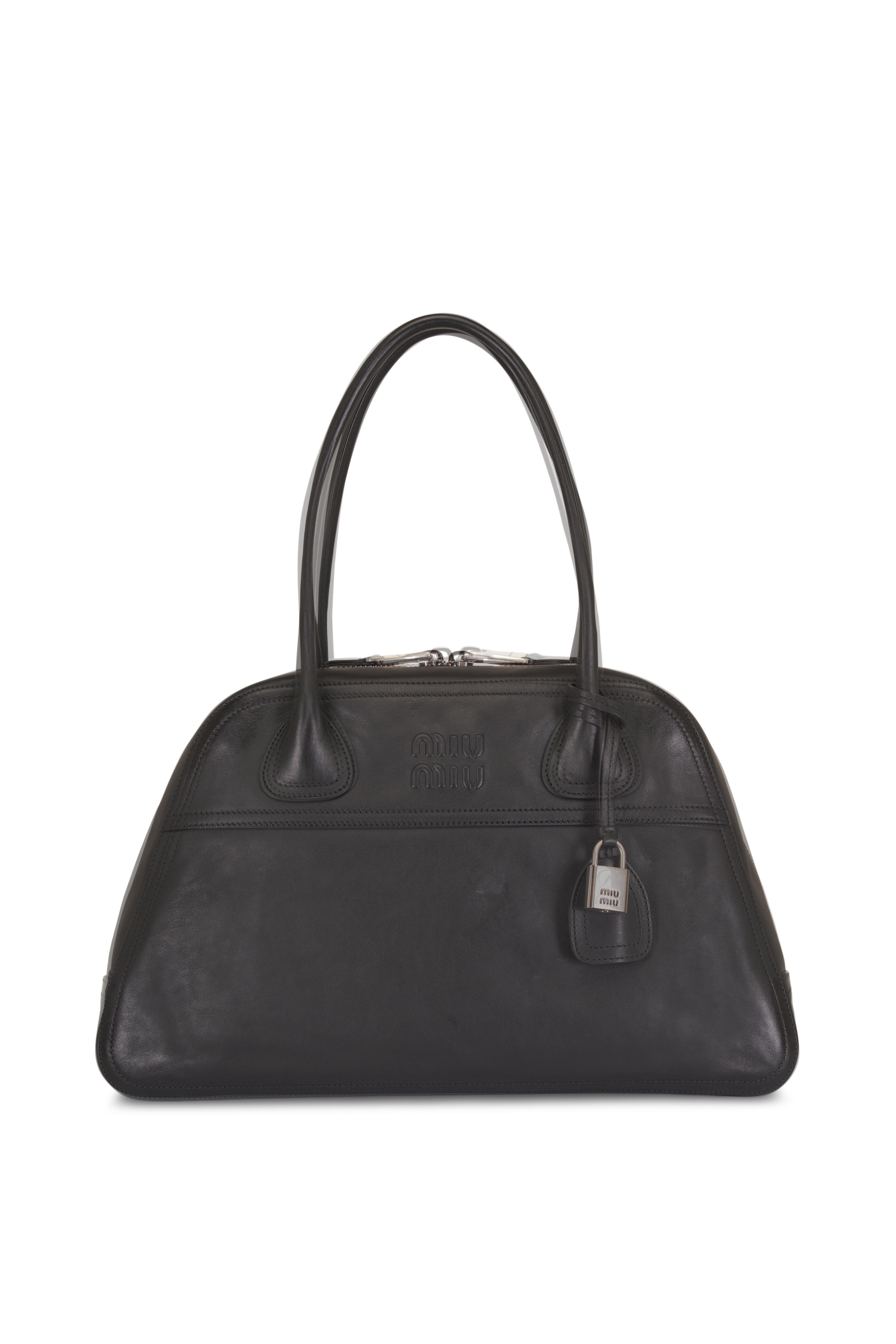 Miu Miu - Medium Vivant Nero Leather Bag - view 1