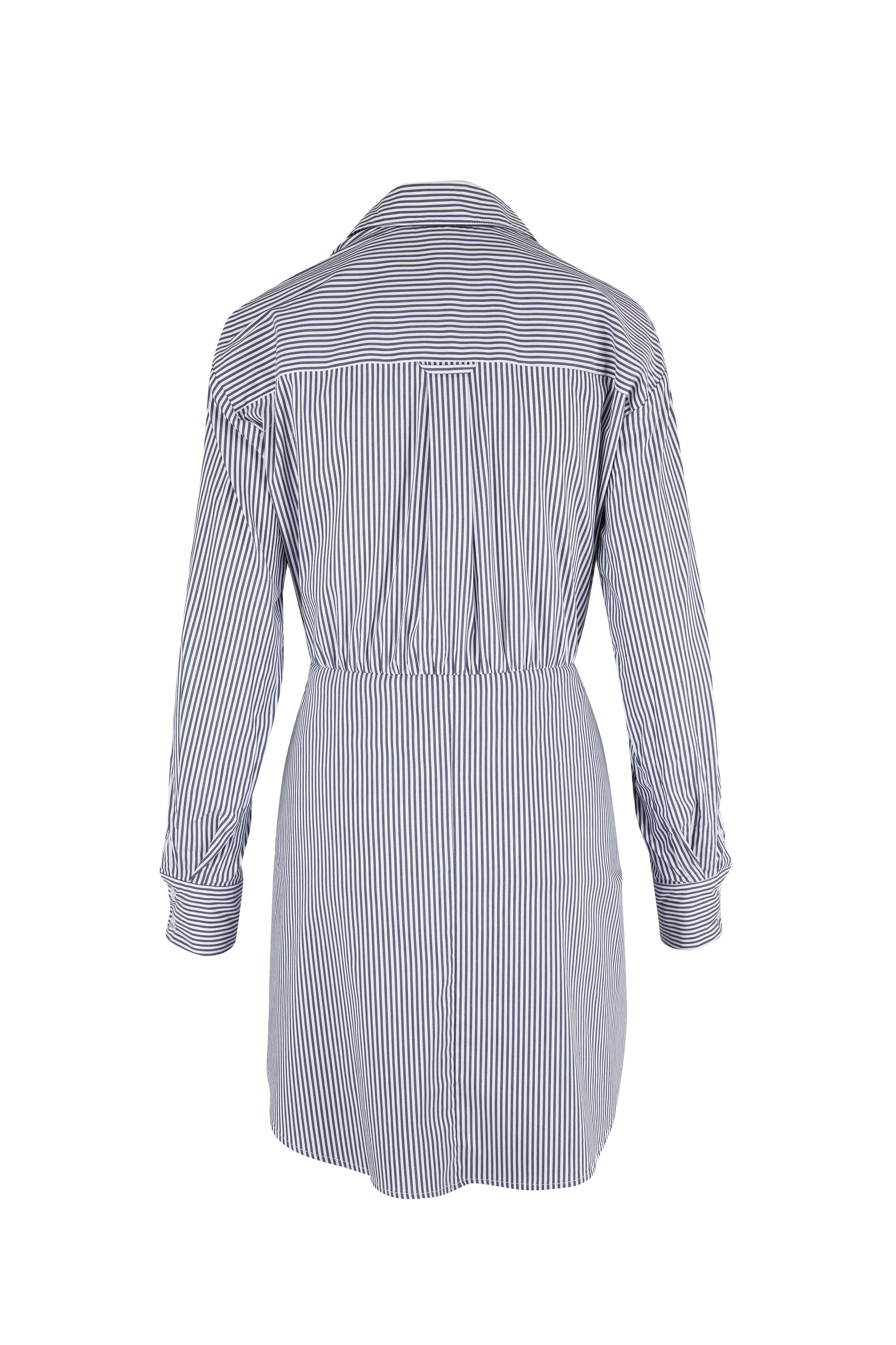 Veronica Beard - Roanoke Black & White Stripe Shirtdress