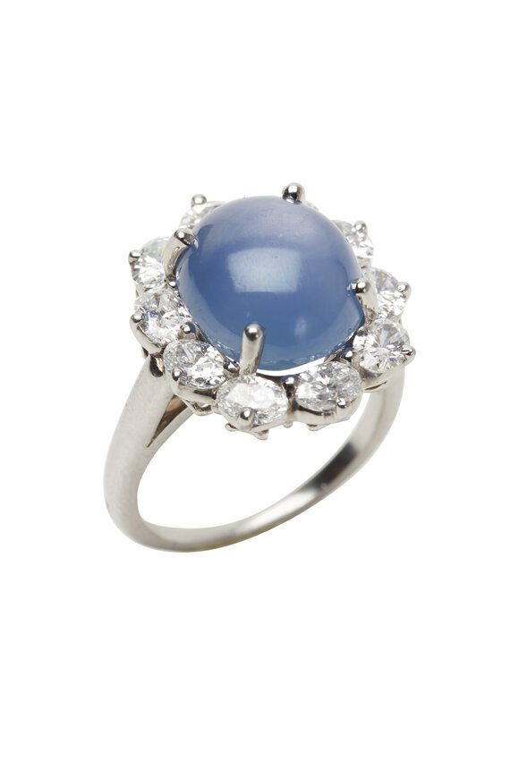 Oscar Heyman - Platinum Star Sapphire Diamond Ring