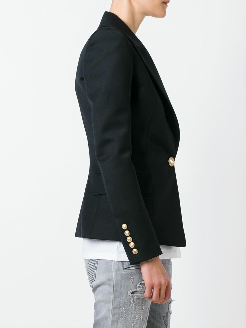 Balmain - Black Wool Single Button Blazer | Mitchell Stores