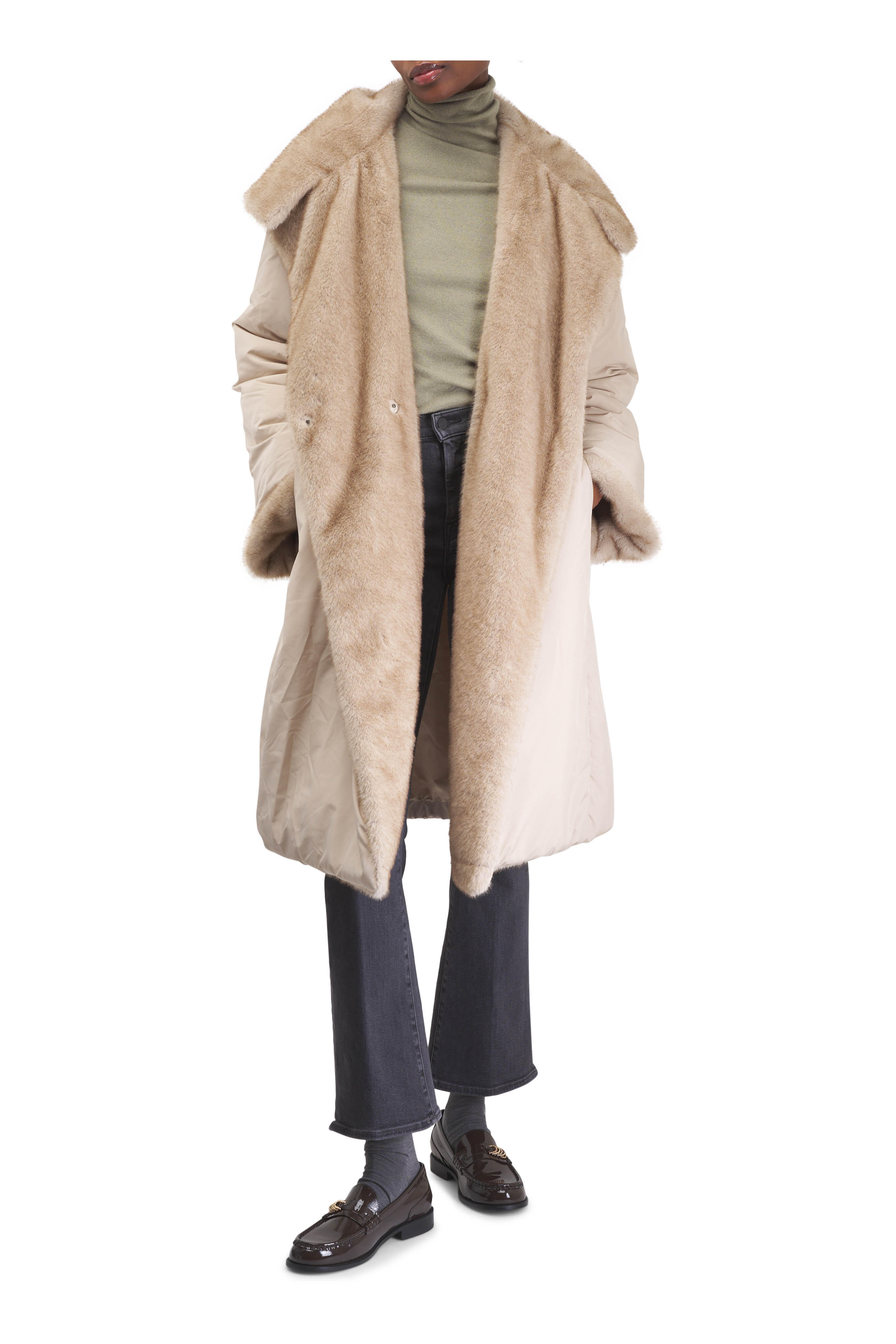Antonelli - Gavi Cream Long Faux Fur Coat