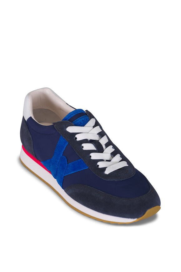 Veronica Beard Penrose Navy Nylon & Suede Sneaker
