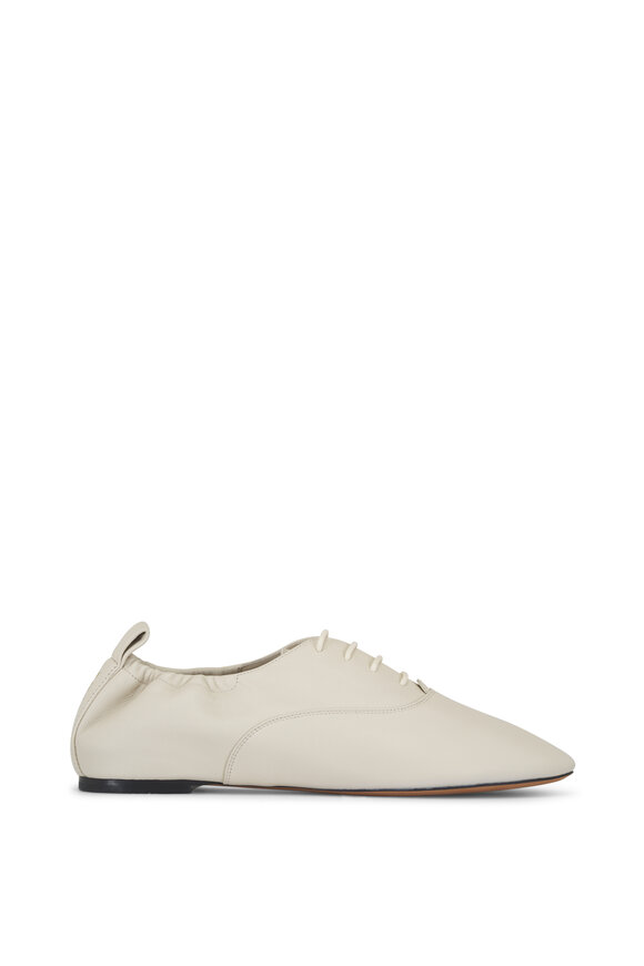 Lanvin - Off White Lace-Up Leather Flat