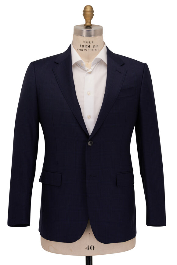 Zegna - Navy Tonal Plaid Wool Suit