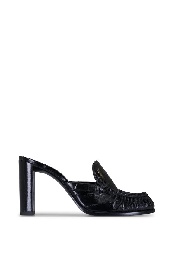 Saint Laurent Le Loafer Black Leather Mule, 90mm - view 3
