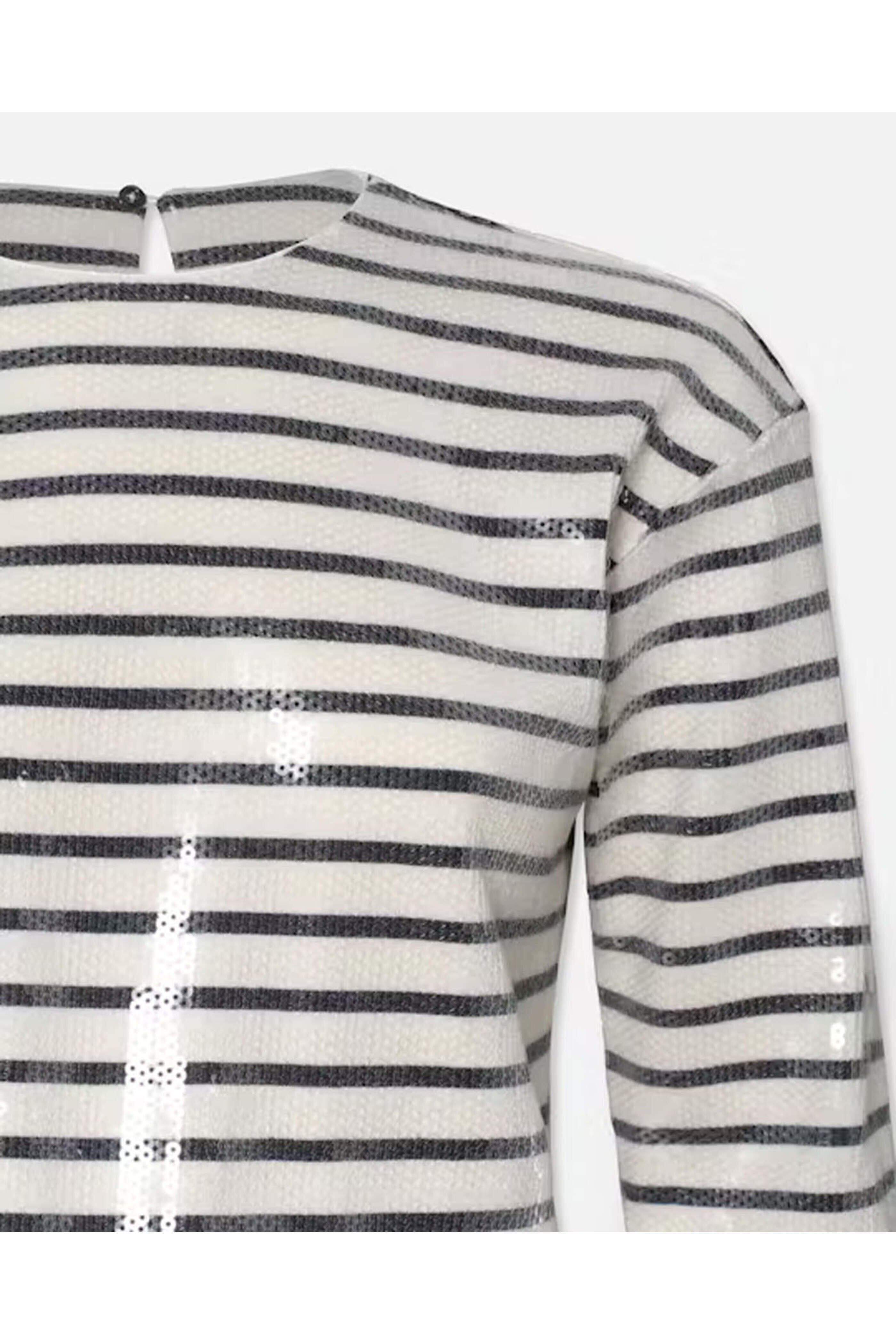 Frame - Navy Stripe Sequin Top