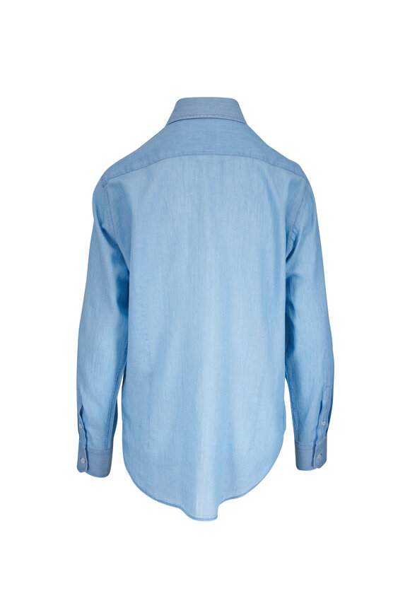 Fedeli Light Denim Cotton Sport Shirt - view 3