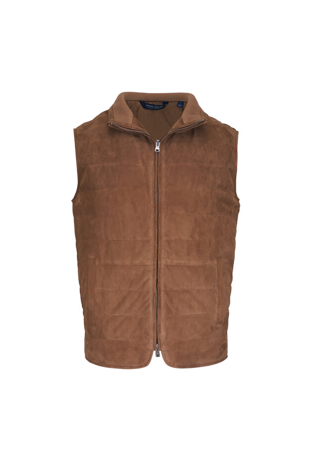 Zegna - Oasi Brown Linen Vest | Mitchell Stores