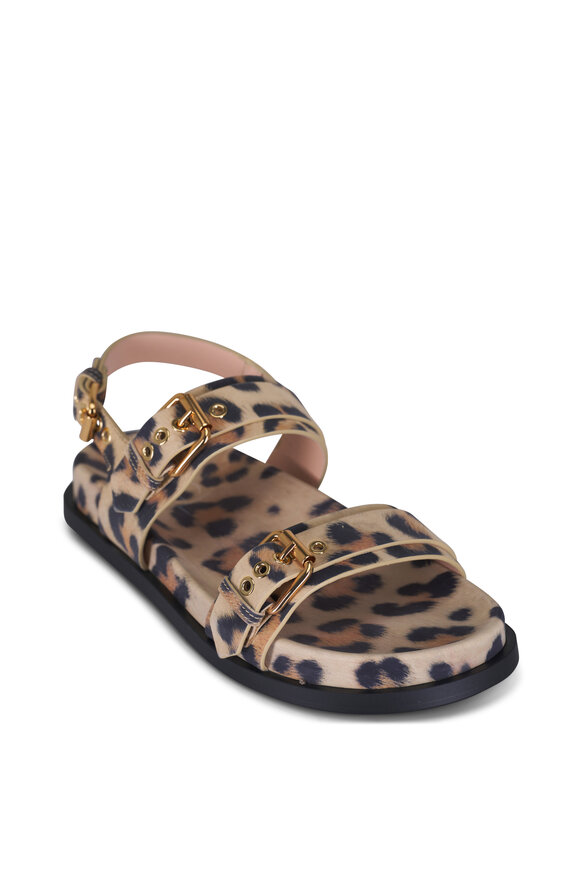 AGL Cristina Animal Print 2 Strap Leather Sandal