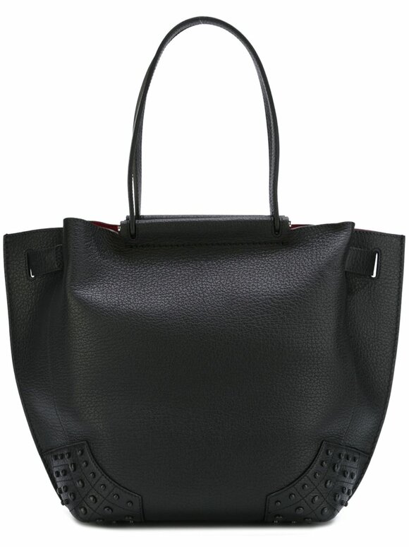 Tod's - Wave Black Pebbled Leather Small Tote 