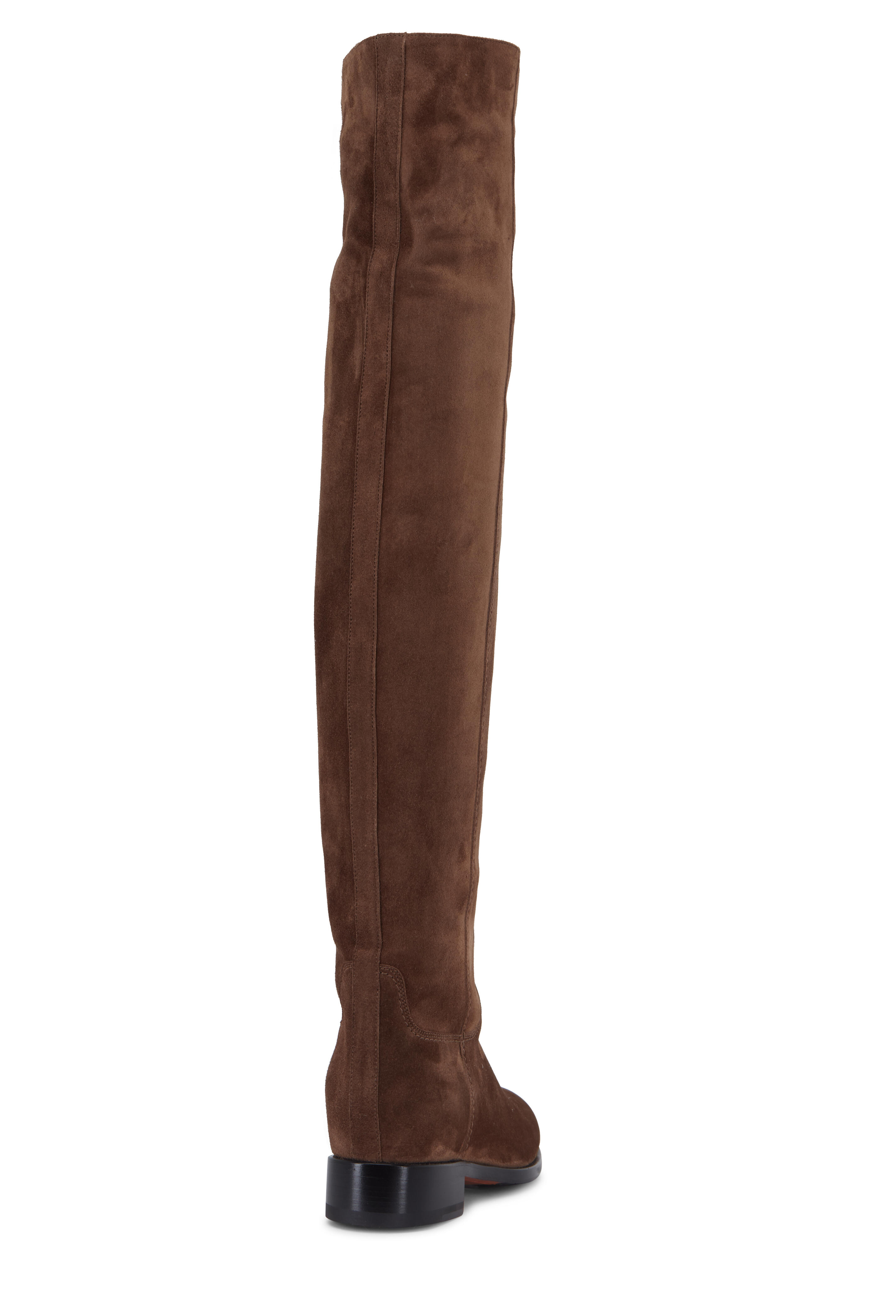 Santoni - Hermione Brown Suede Over-The-Knee Boot