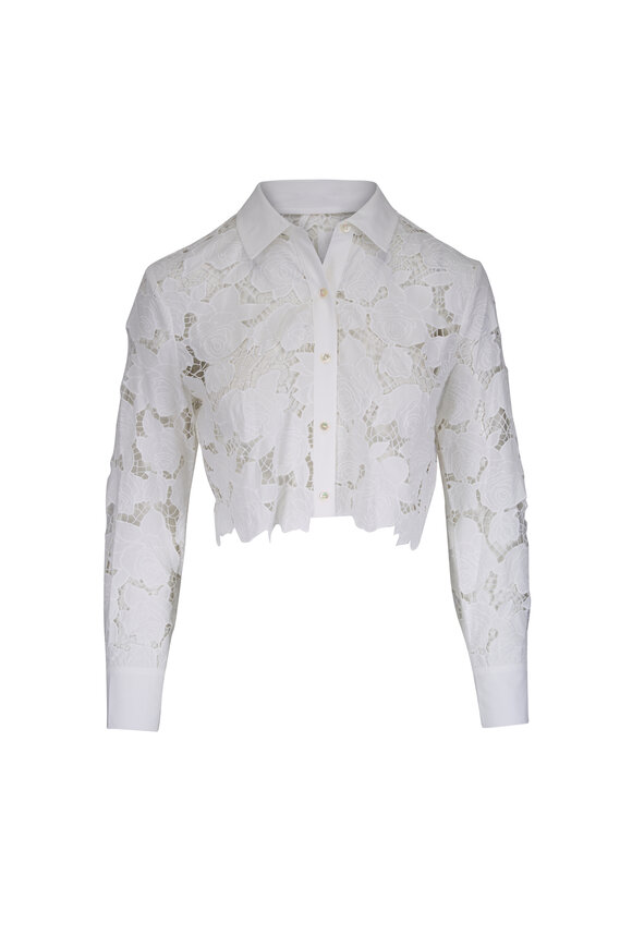 L'Agence Seychelle Ivory Poplin Eyelet Blouse - view 1
