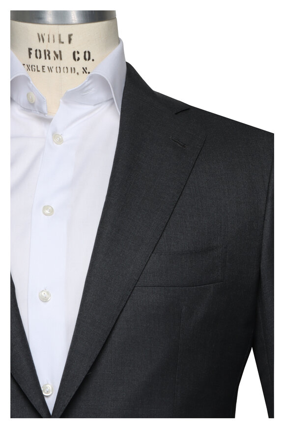 Cesare Attolini Solid Grey Wool Suit