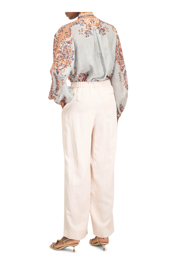 TWP Hudson St Pink Cotton & Linen Coated Pant - view 3