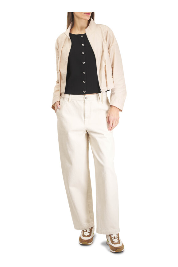 Lafayette 148 New York Kent Washed Ecru Barrel Leg Ankle Jean - view 2