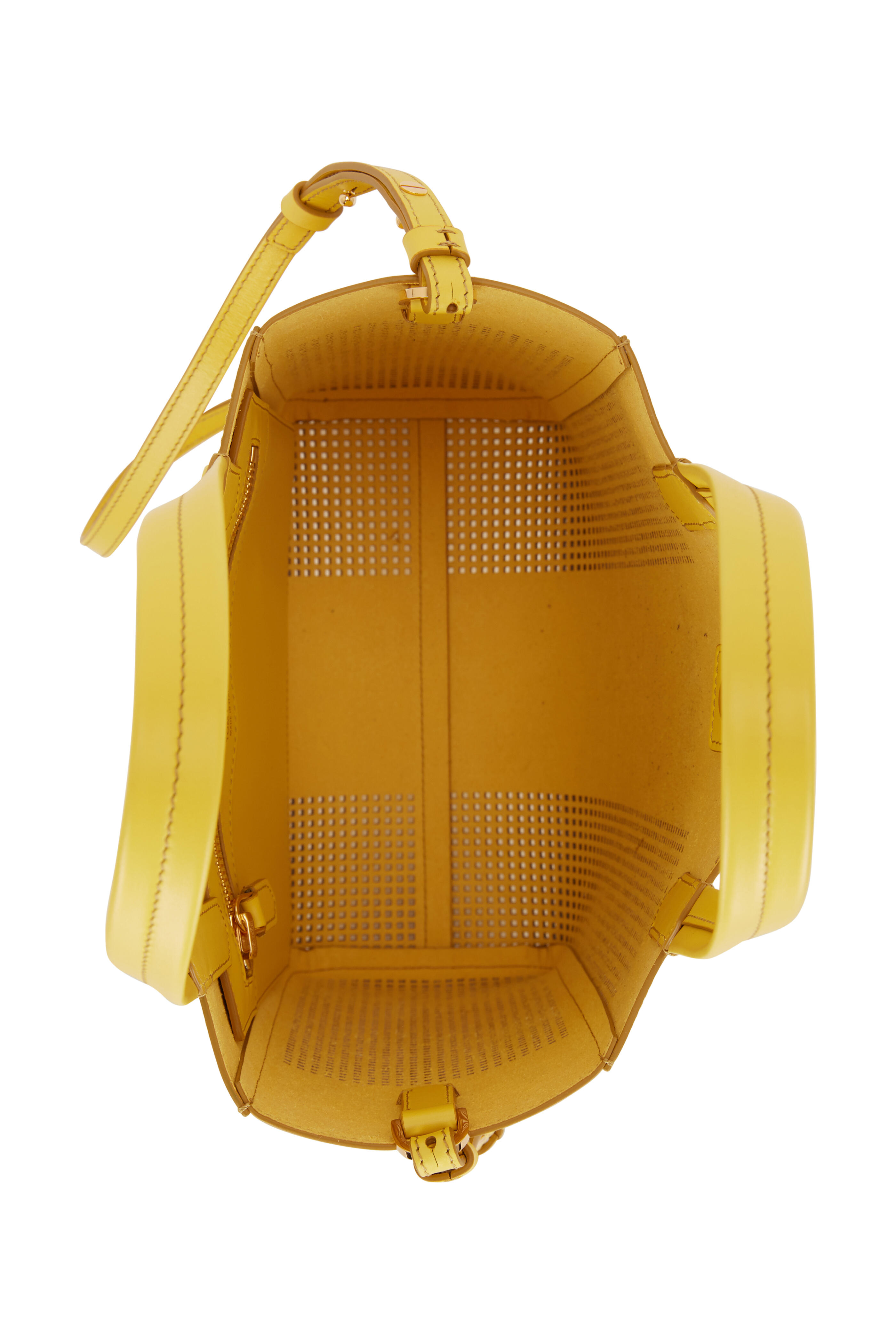 Tom Ford - Yellow Perforated Leather North South Tote