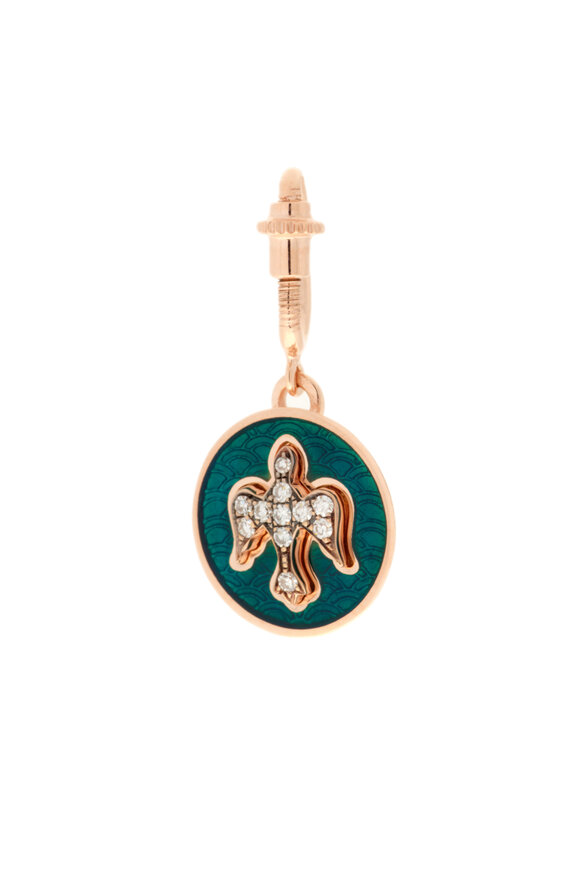 Selim Mouzannar - Petrol Enamel & Diamond Bird Charm