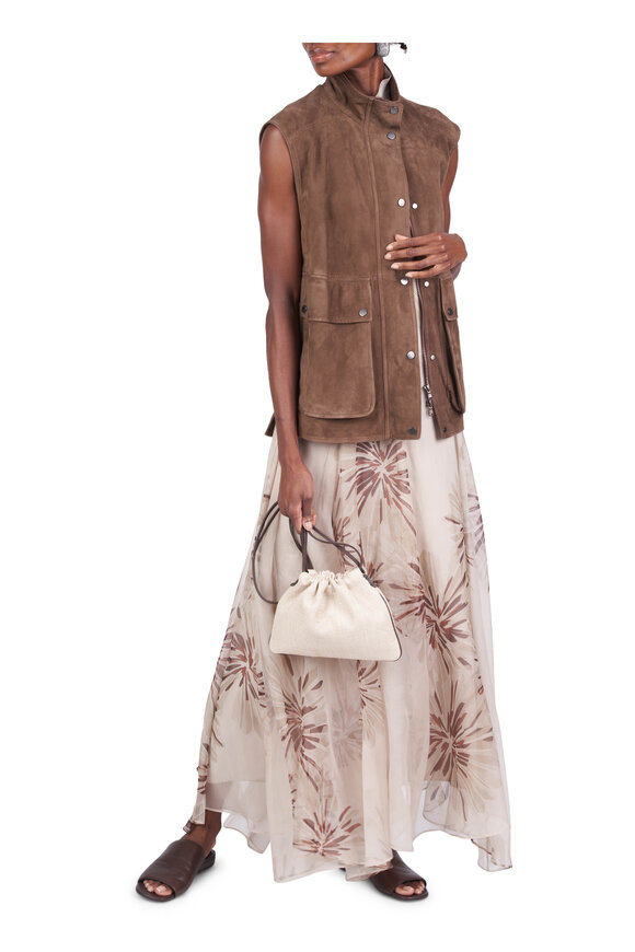 Brunello Cucinelli Couture Brown Suede Vest - view 5