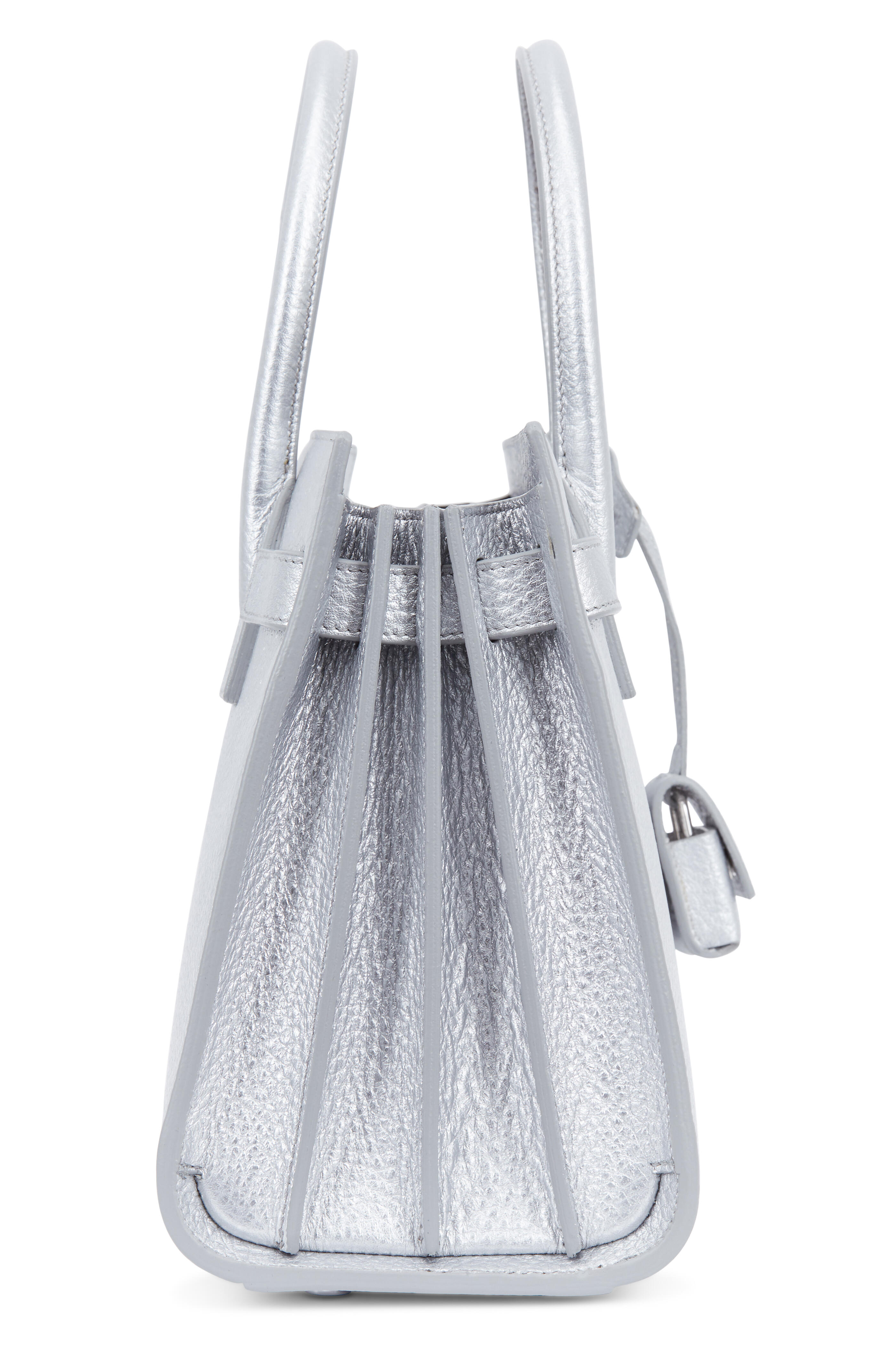 Saint Laurent - Sac De Jour Silver Metallic Leather Small Tote