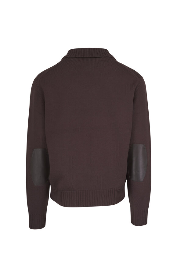 Tom Ford Chocolate Merino Wool Full Zip Sweater - view 3