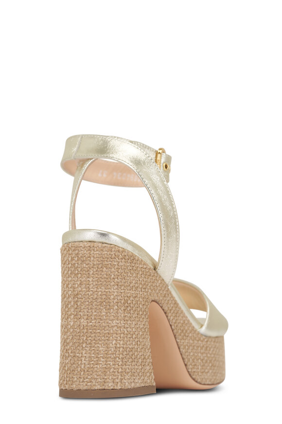 AGL Sista New Sand Metallic Leather Sandal, 110mm - view 4