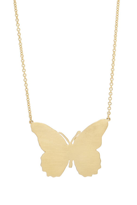 Claudia Mae - 14k Yellow Gold Large Butterfly Necklace