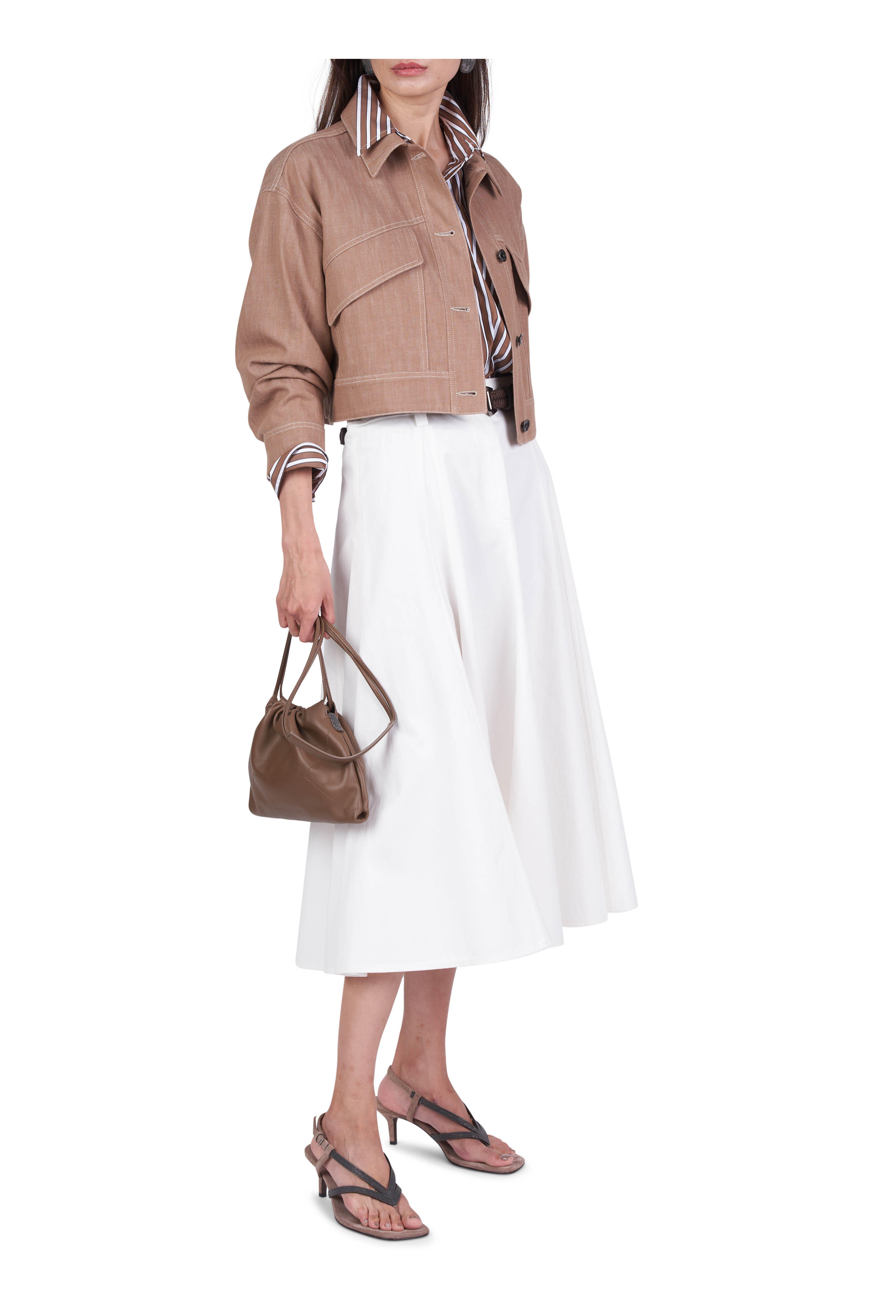 Brunello Cucinelli - Ultrasoft Mudd Leather Drawstring Shoulder Bag