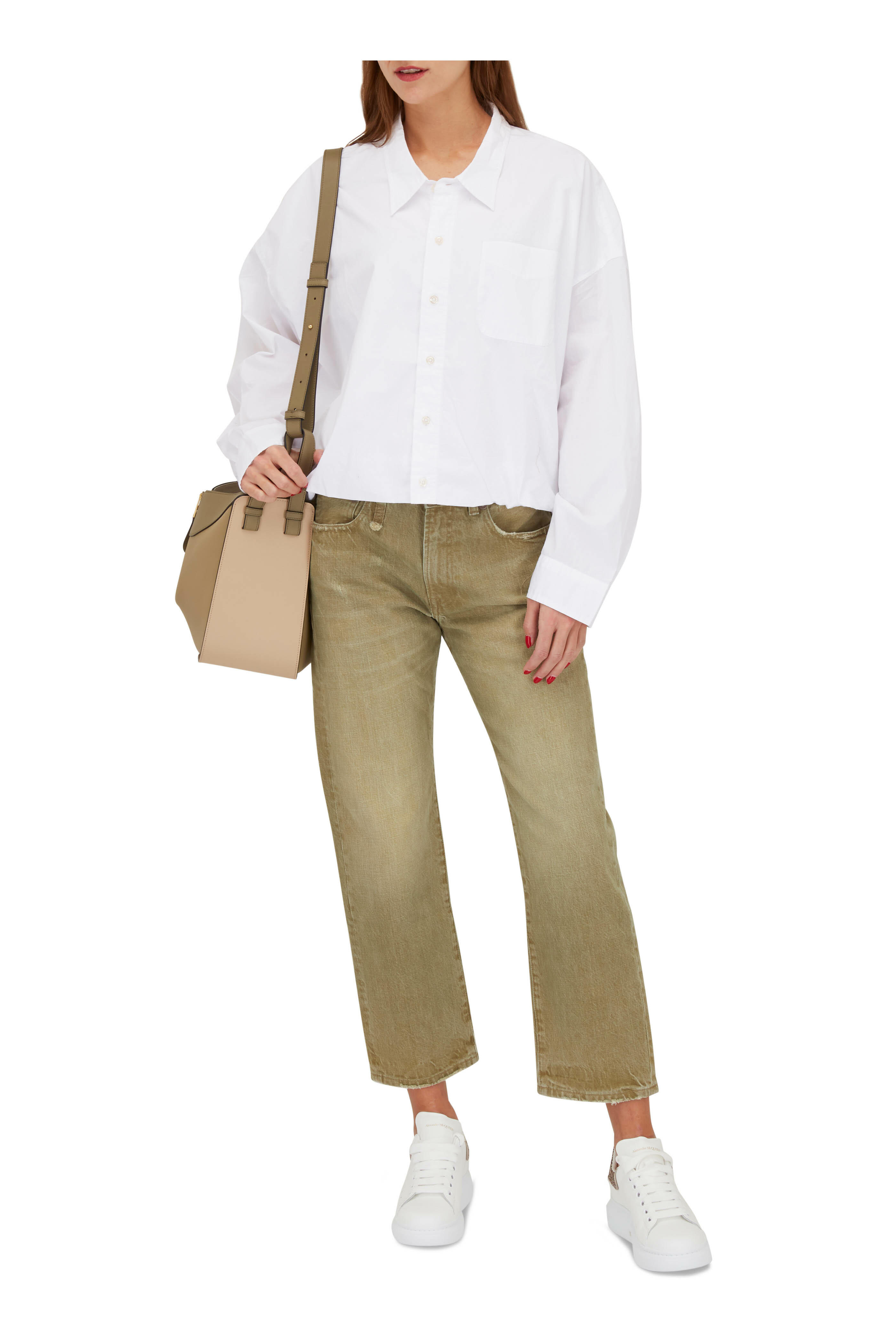 R13 - White Gathered Hem Shirt