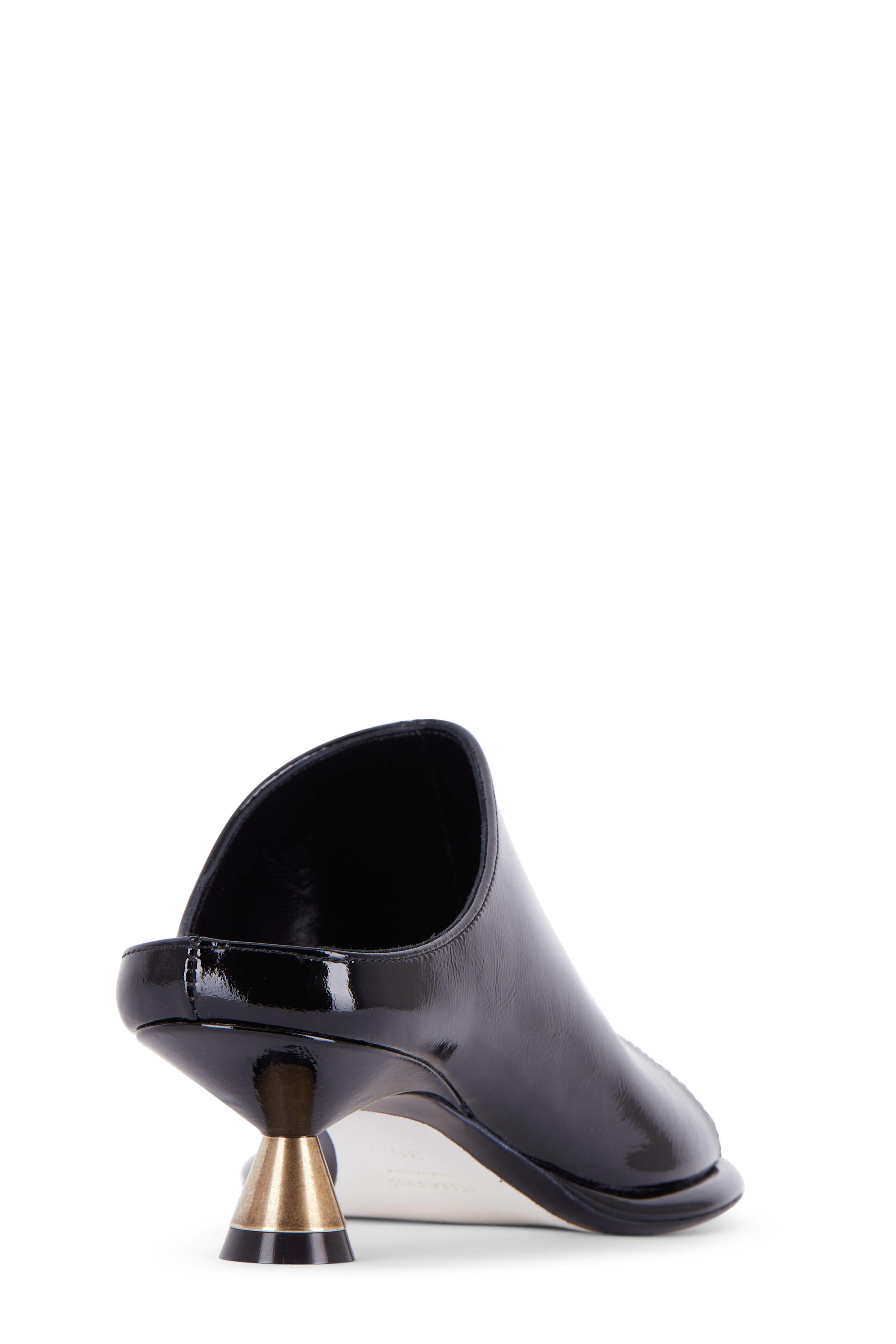Khaite - Watts Black Leather Mule, 45mm | Mitchell Stores