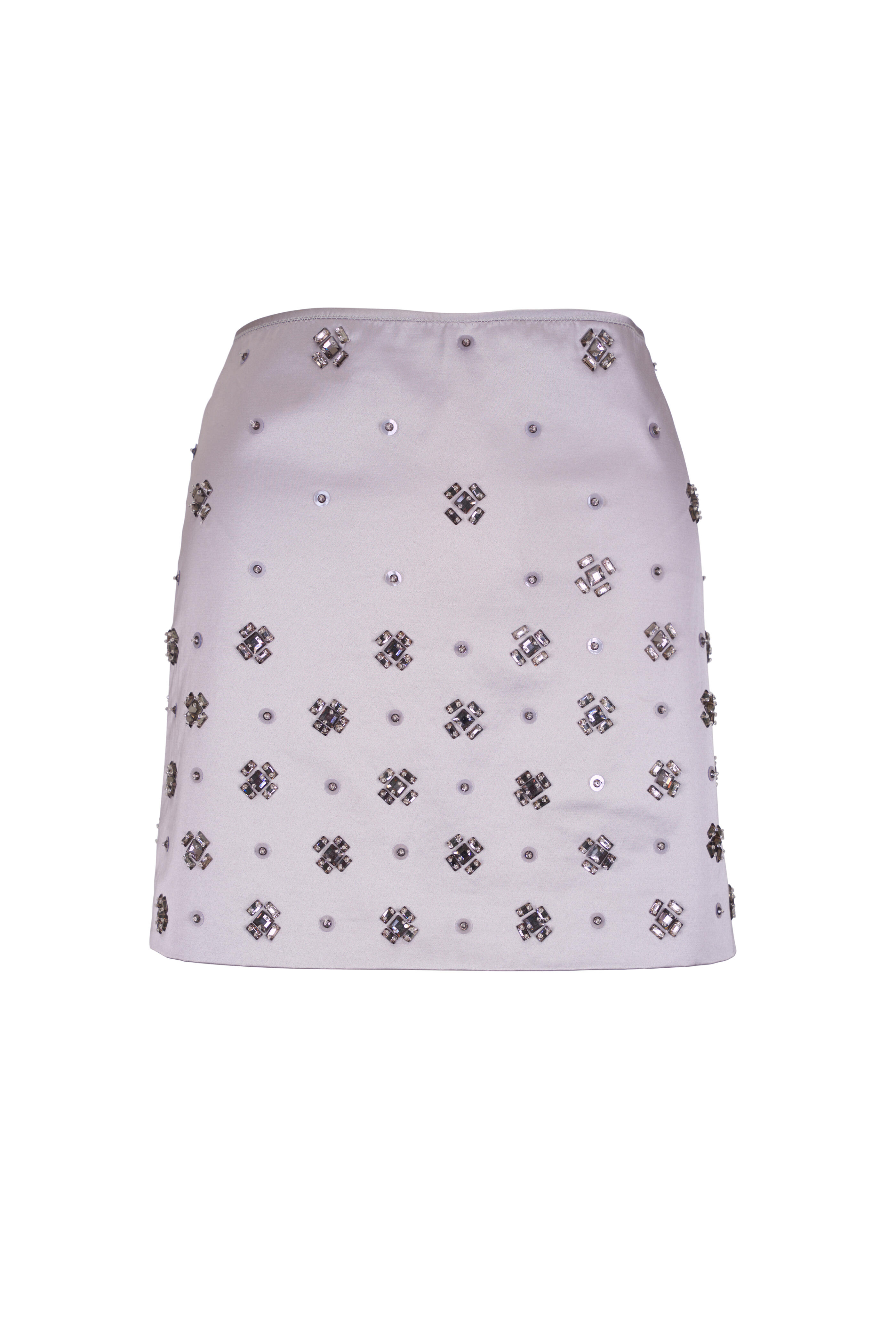 Veronica Beard - Olenna Silver Embellished Satin Mini Skirt - view 1