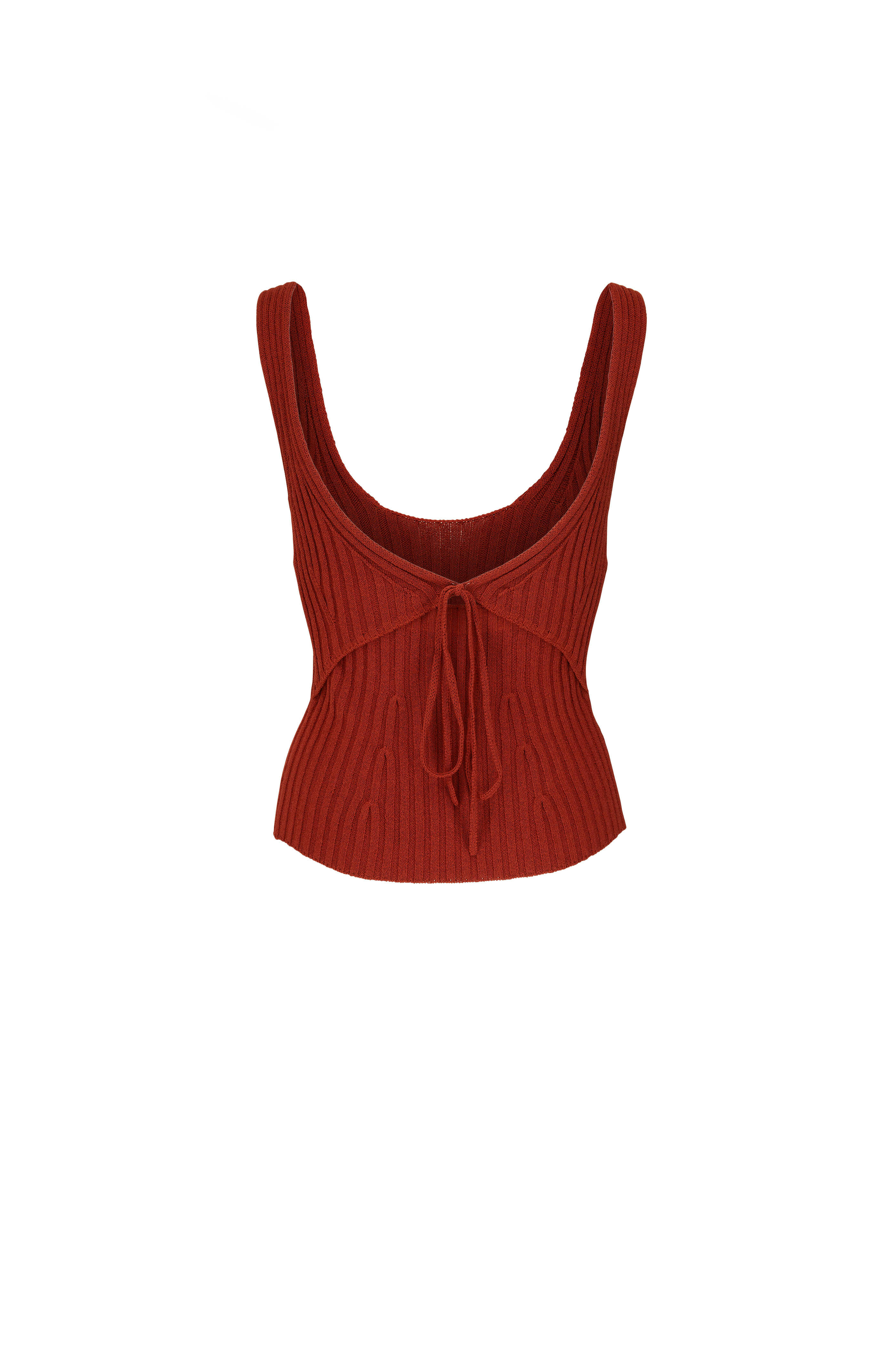 Vince - Rust Amber Ribbed Knit Tie Back Cami