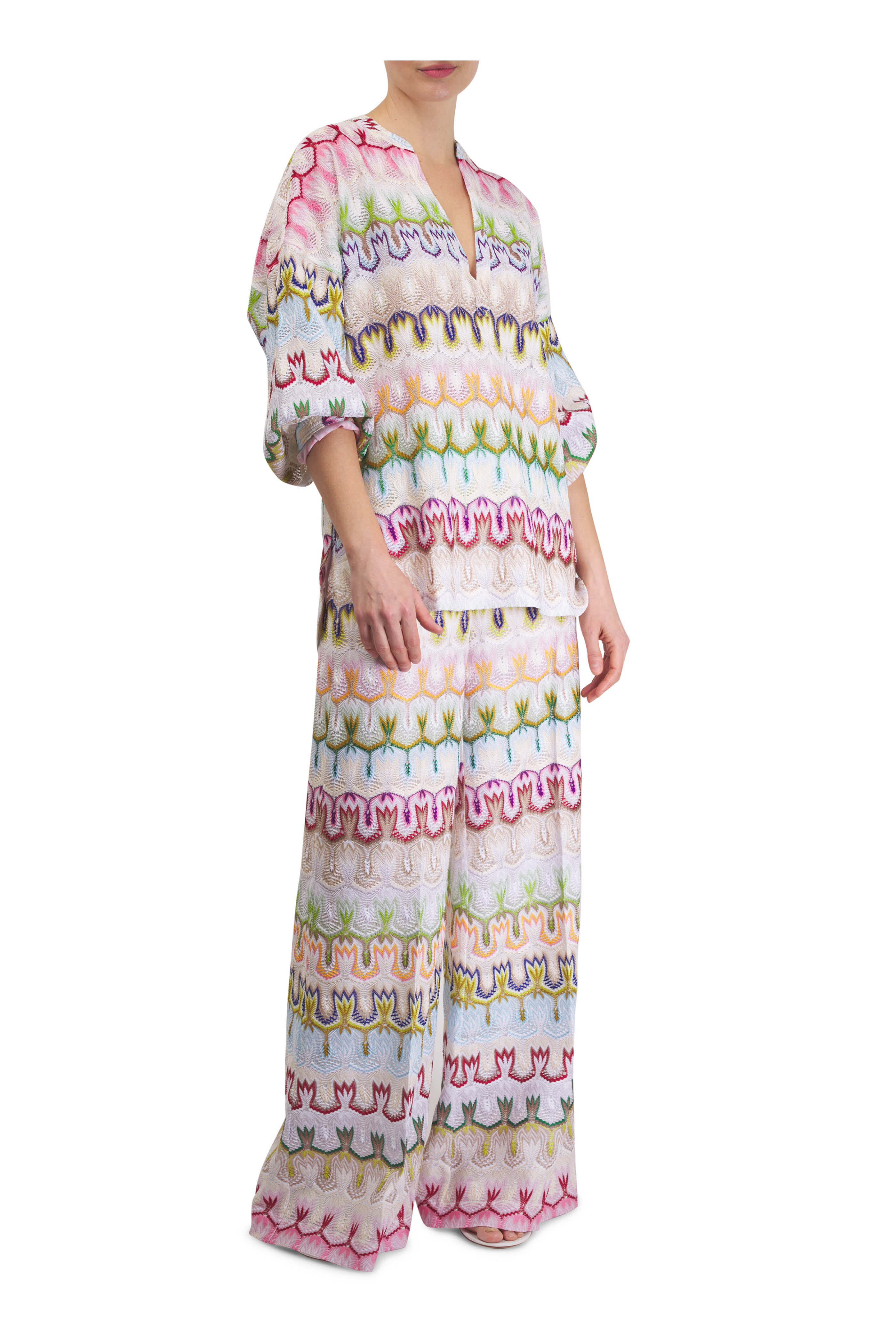 Missoni - Multicolor Textured Wide Leg Pant