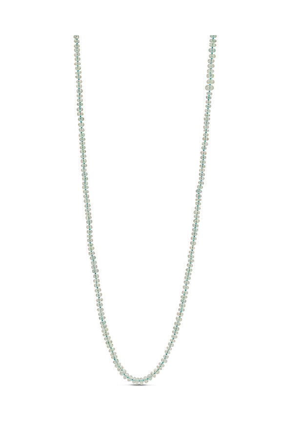 Darlene De Sedle Gold Faceted Aquamarine Beaded Long Necklace - view 1