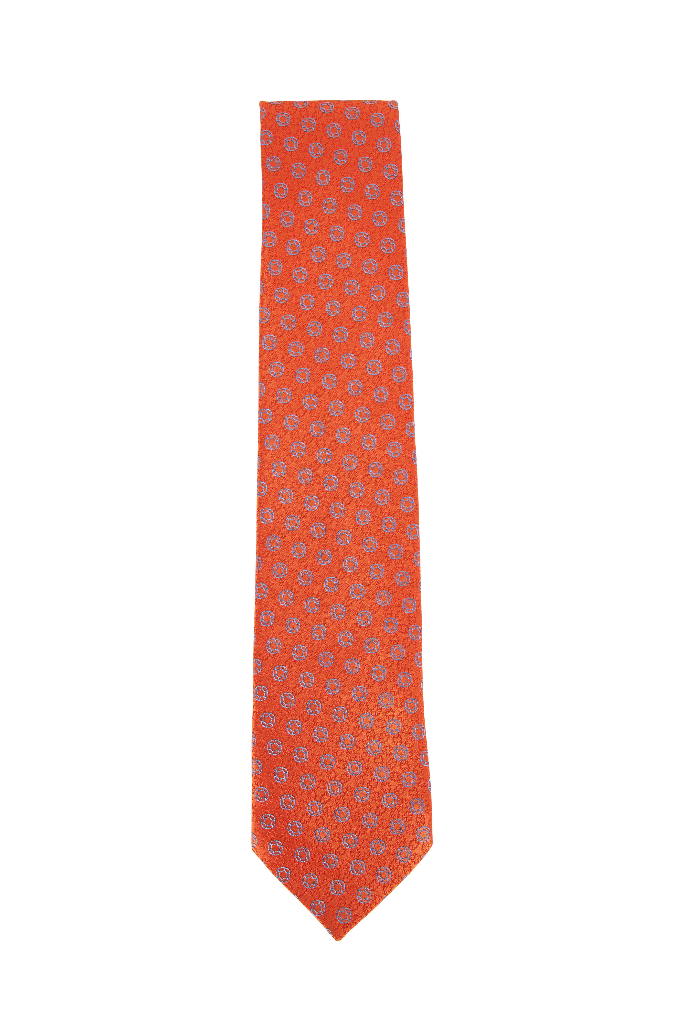 Charvet popular Red Geometric Necktie