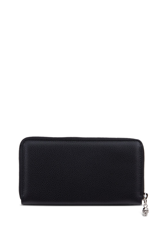 McQueen - Black Leather Continental Zip Wallet