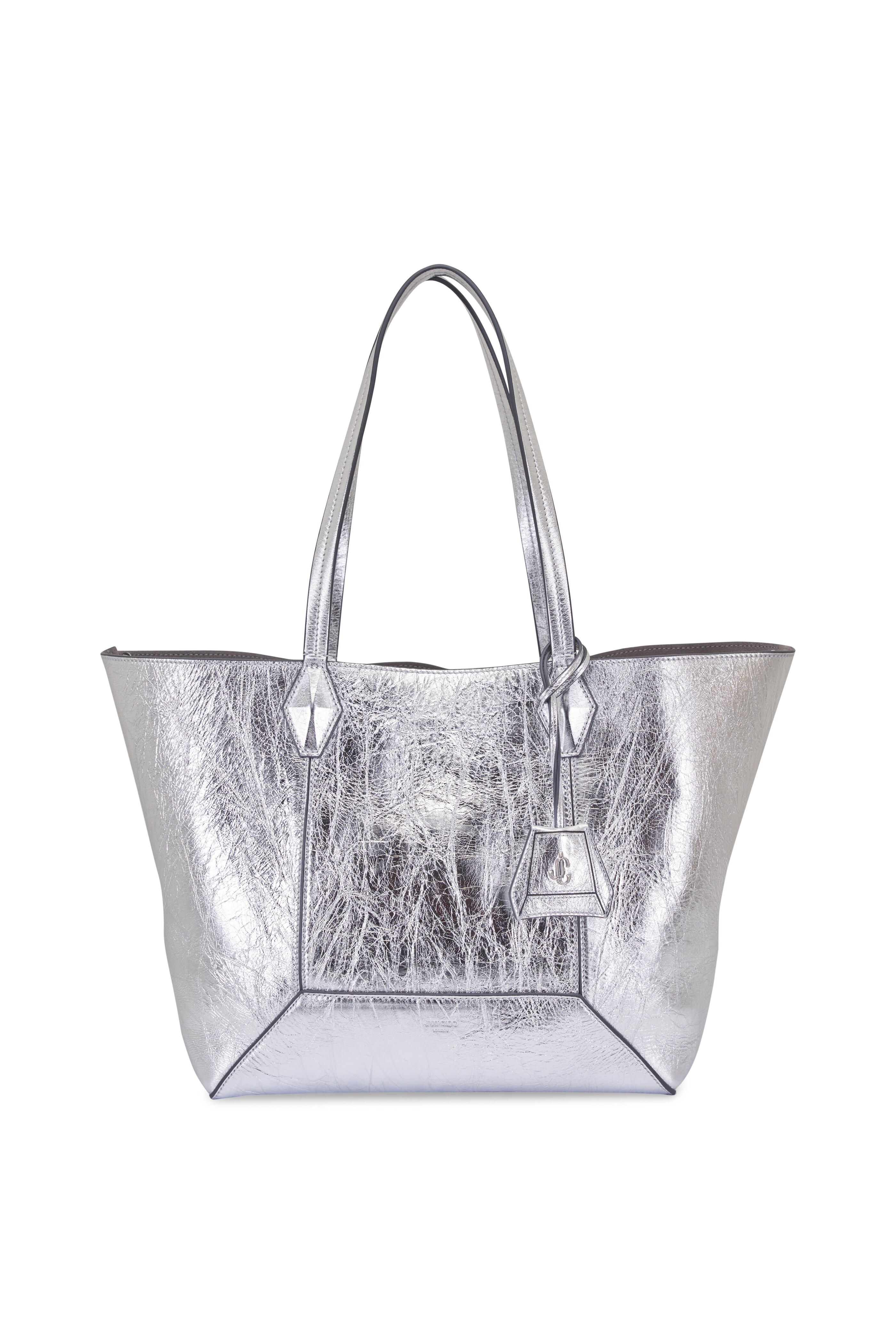 Jimmy Choo - Diamond Antique Silver Leather Tote