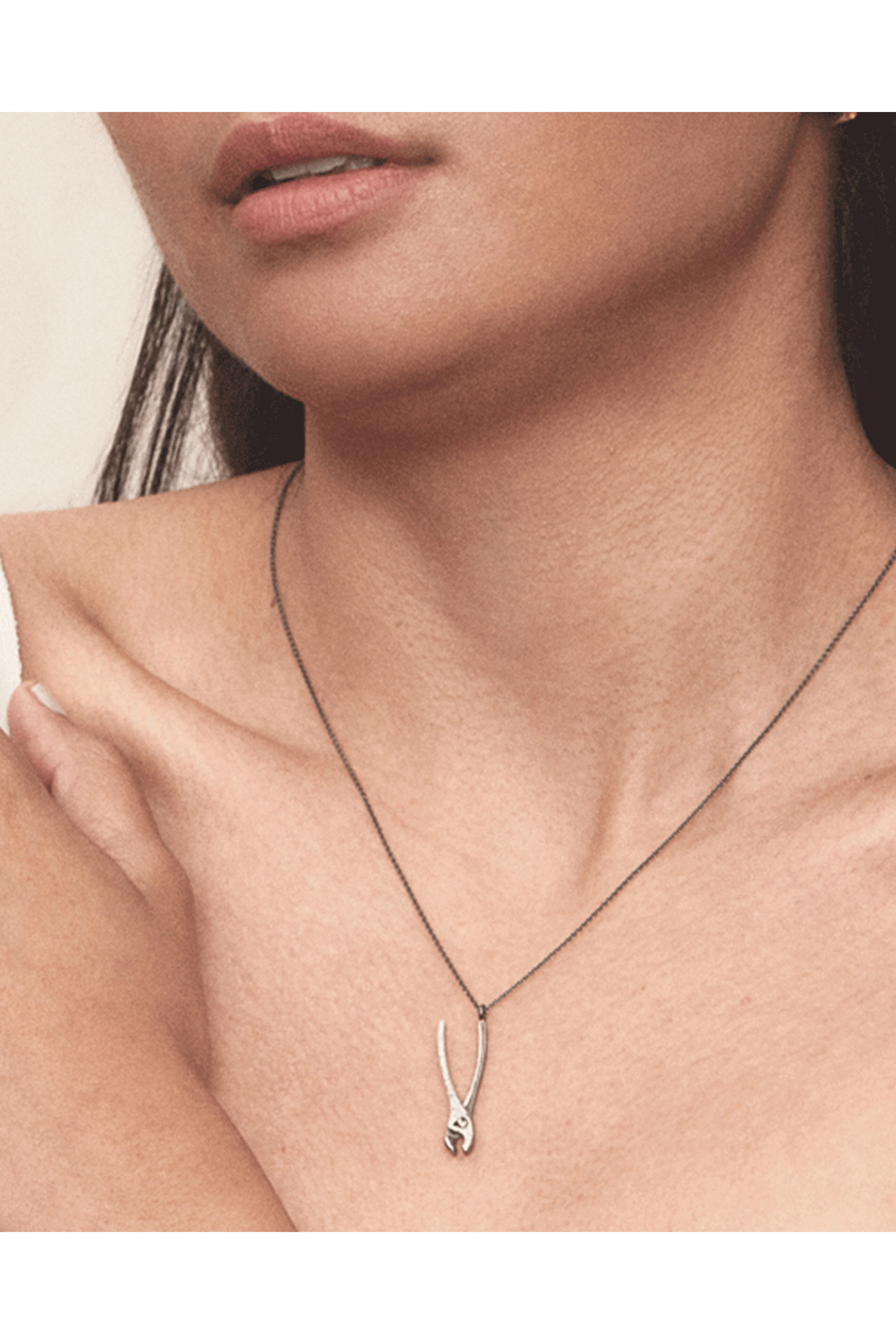 Pavé The Way Jewelry - Sterling Silver Pliers Get a Grip Necklace